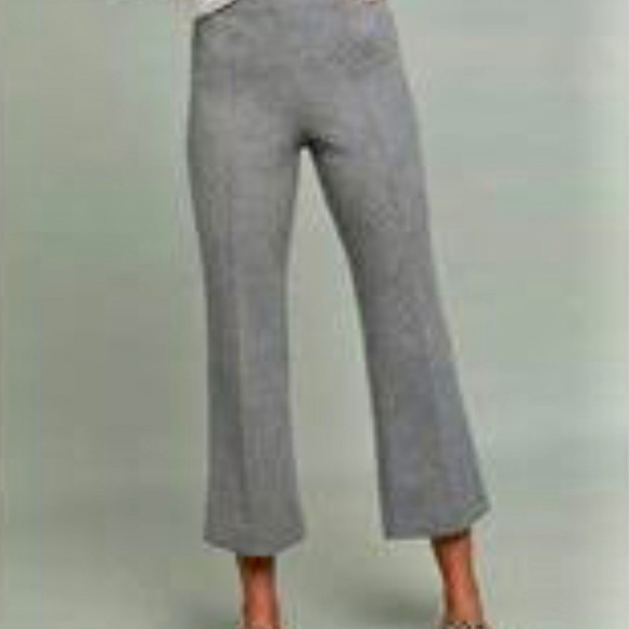 Anthropologie Pants - Anthropologie Cartonnier Grey Stretch Cropped Flare Pants Pull On Style Size S